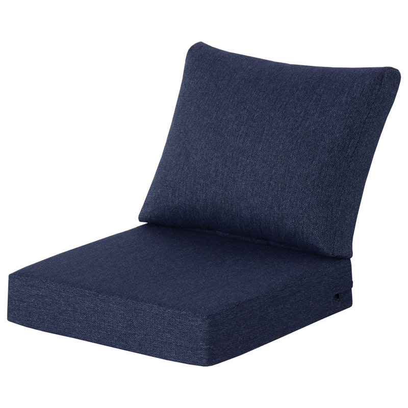 22" x 24" Outdoor/Indoor Deep Seat Patio Chair Cushions (Set of 2) - Weather-Resistant Design, Indigo