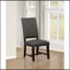 Chaise d'appoint de salle à manger 2 pièces revêtue de tissu d'ameublement gris chaud avec garniture cloutée et finition noire fumée