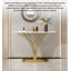 Console en pierre frittée en marbre en forme de ventilateur avec structure en métal rayonnante et sphère centrale-1024038404-1024038405
