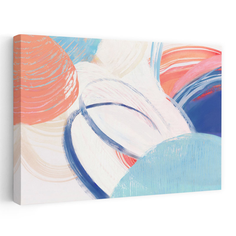 Art mural contemporain abstrait tourbillons colorés de sérénité, H 32 po x l 48 po