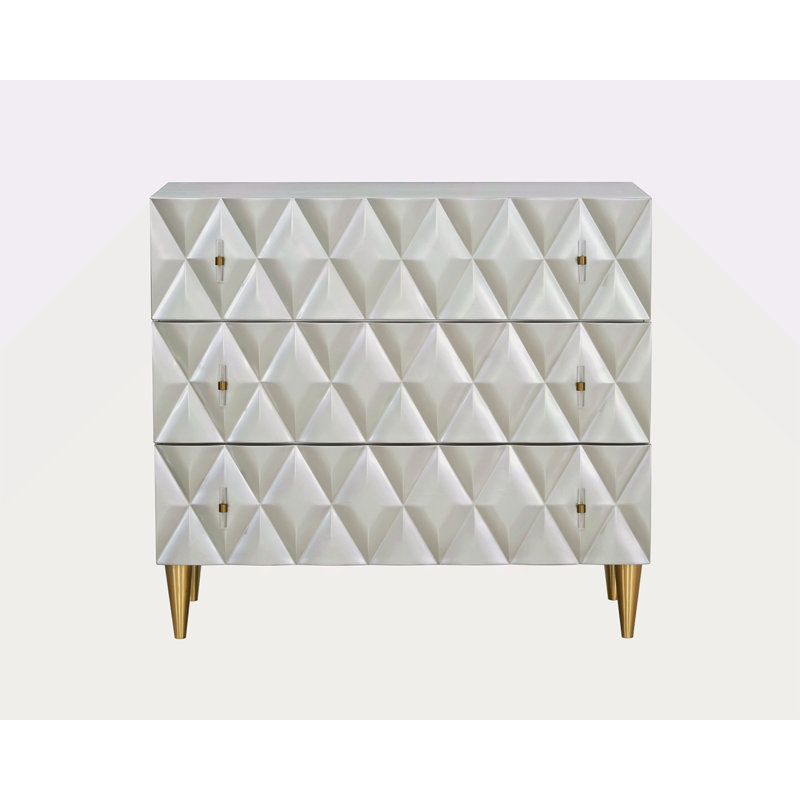 Metallic silver & champagne finish console cabinet