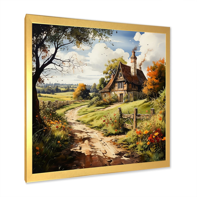 Countryside Rustic Farmhouse Summer II - Landscapes Canvas Prints, H 16 po x l 16 po x P 1 po, Cadre doré à une seule photo