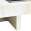 Table basse, 31,4 po x 31,4 po x 12 po, blanc perle, avec effet marbré moderne