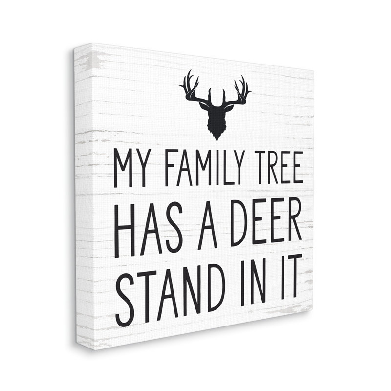 «Witty Deer», citation de bois rustique Lodge, Toile tendue, H 17 po x l 17 po x P 1,5 po