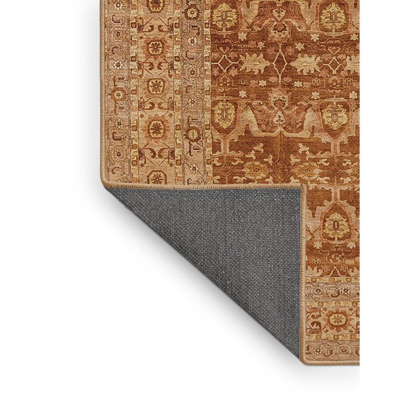 Tapis abstrait orange / brun, Rectangle 5 pi x 7 pi