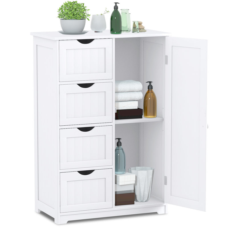 Medrano Freestanding Bathroom Cabinet, White