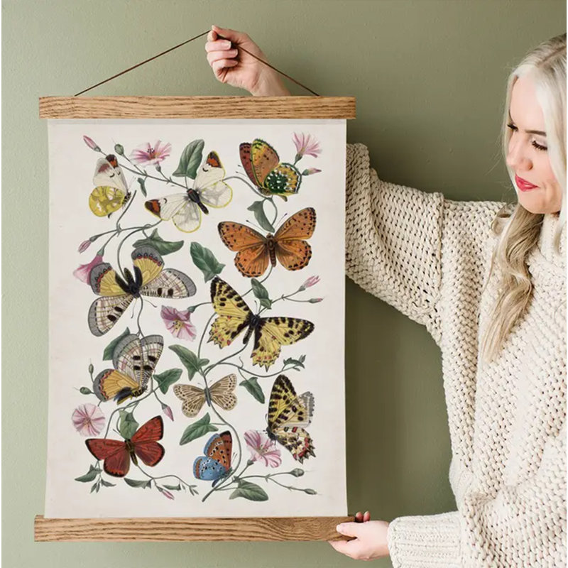 Nature, reproduction d'art, impression encadrée de papillons botaniques
