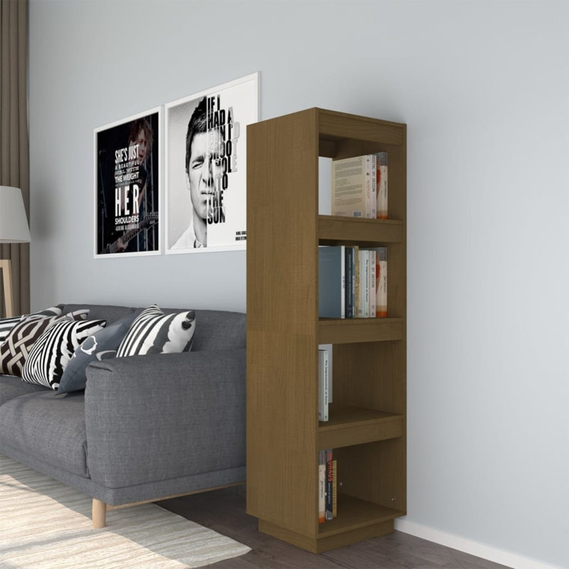 Goshgar 135cm H Solid Wood Etagere Bookcase, Dark Brown, 135cm H x 40cm W x 35cm D