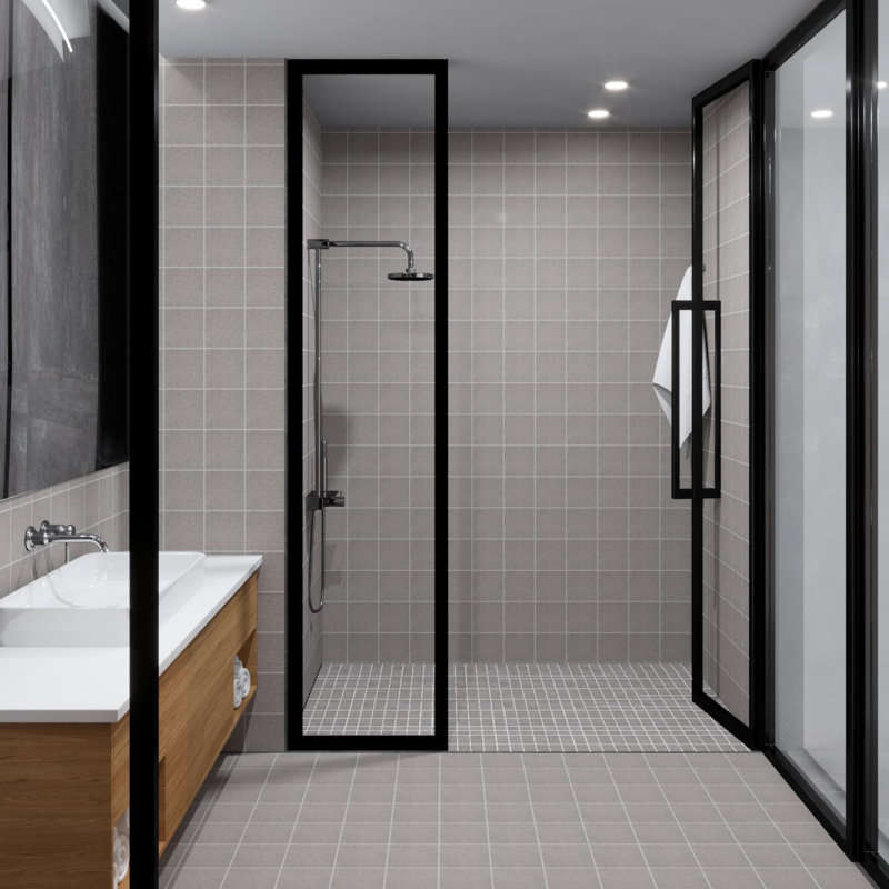 Central Station 6'' W x 6'' L Porcelain Stone Look Singular Tile, Gray