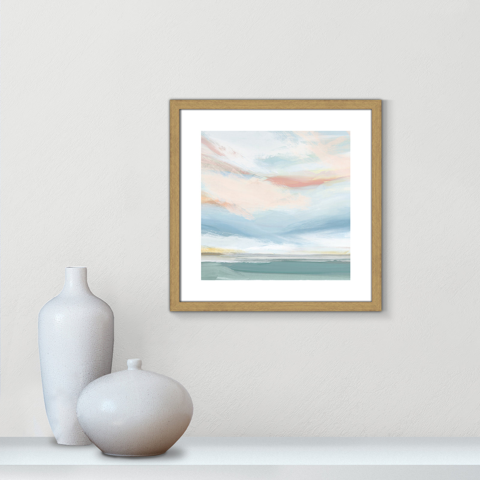 Delphi "Sweetness I" Painting by Isabelle Z, 18.25" H x 18.25" W x 0.75" D, Beige Wood Framed Paper
