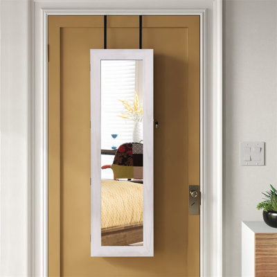 Armoire à bijoux rétro avec miroir, serrure, fixation réglable, parfaite pour les femmes