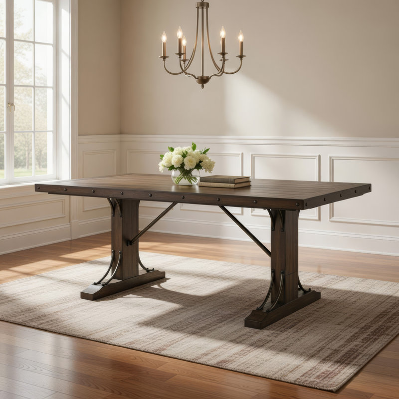 ACME Raphaela Dining Table, Weathered Cherry Finish