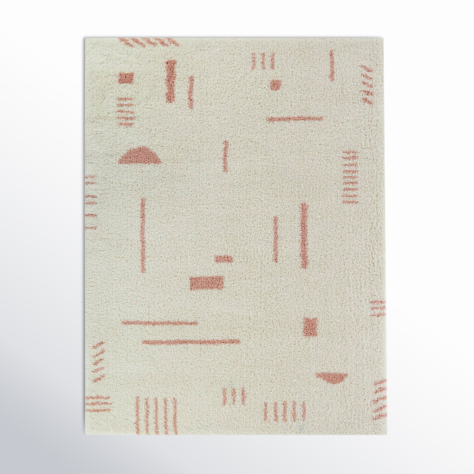 Morin White/Pink Rug, Rectangle 4'4" x 6'