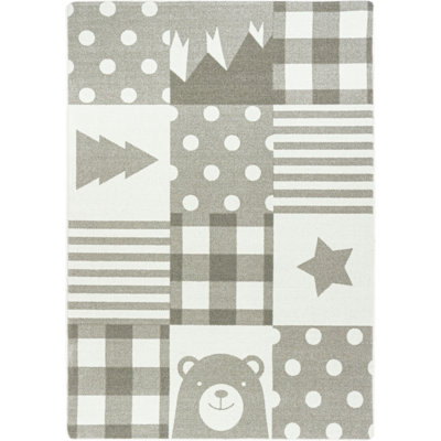 Tapis beige / blanc