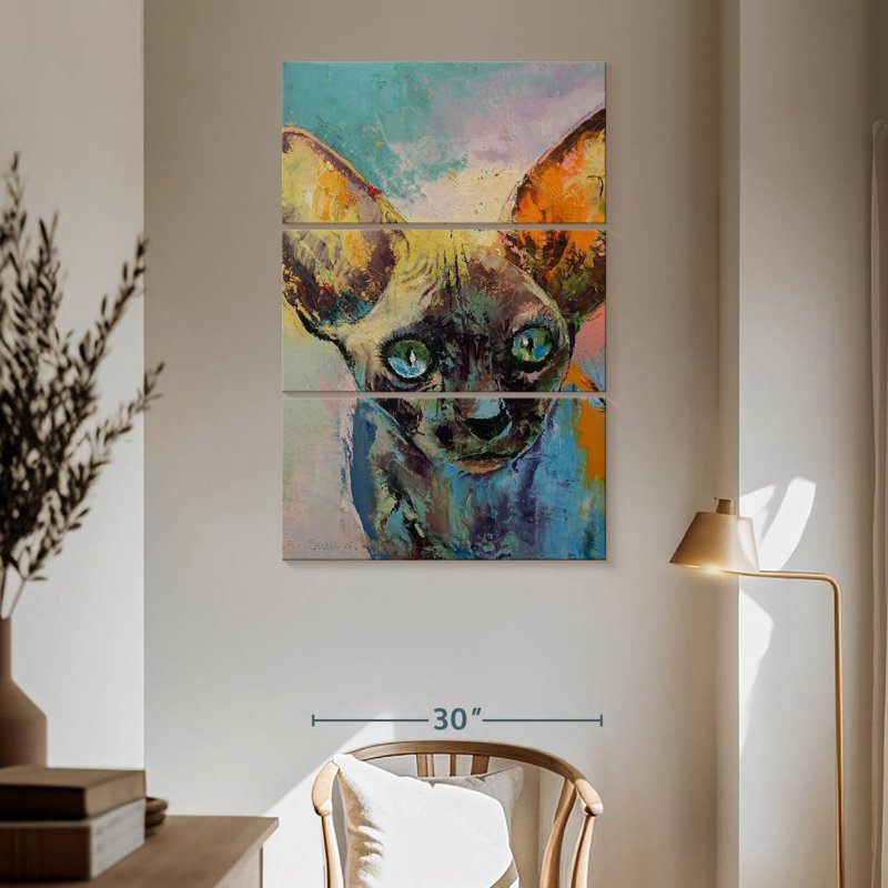 Portrait de chat Brampt Sphynx, H 50 po x l 32 po