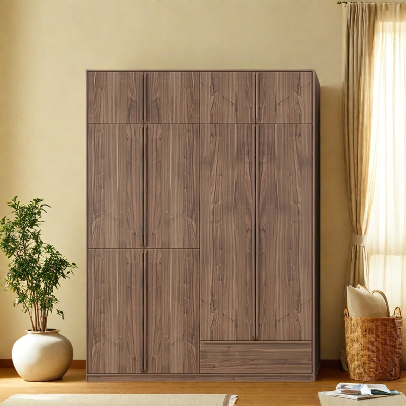 Armoire classique classique noyer noir, H 94,49 po x l 70,87 po x P 23,62 po