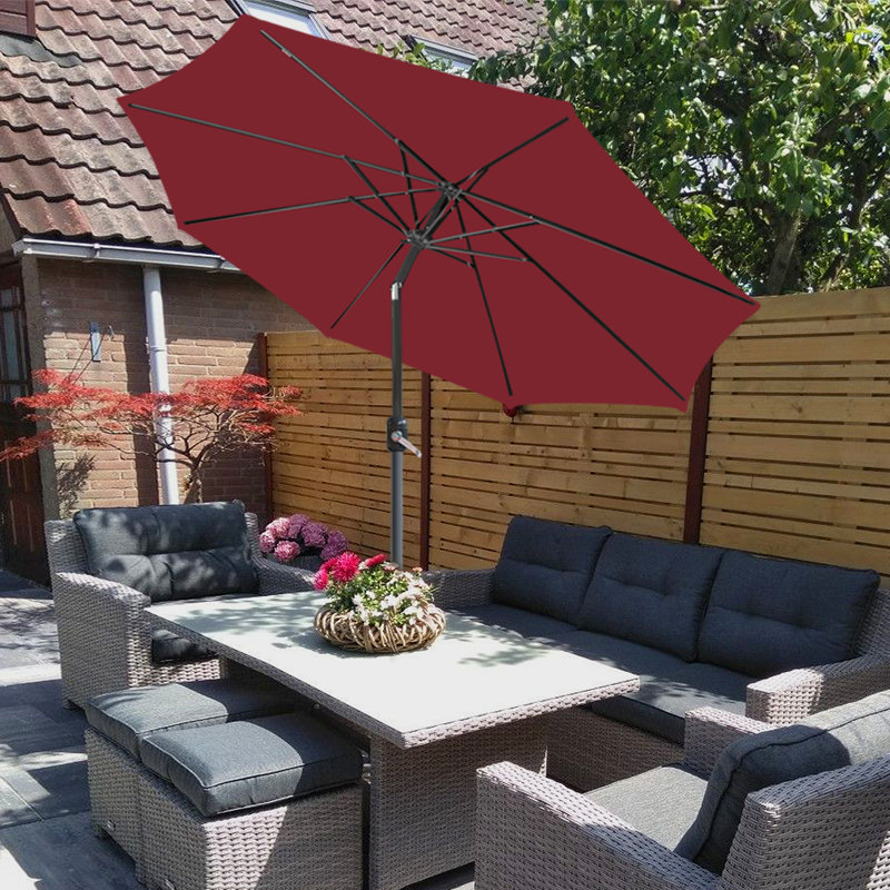 Angalina Traditional Parasol, Wine Red, 220cm H x 250cm W x 250cm D