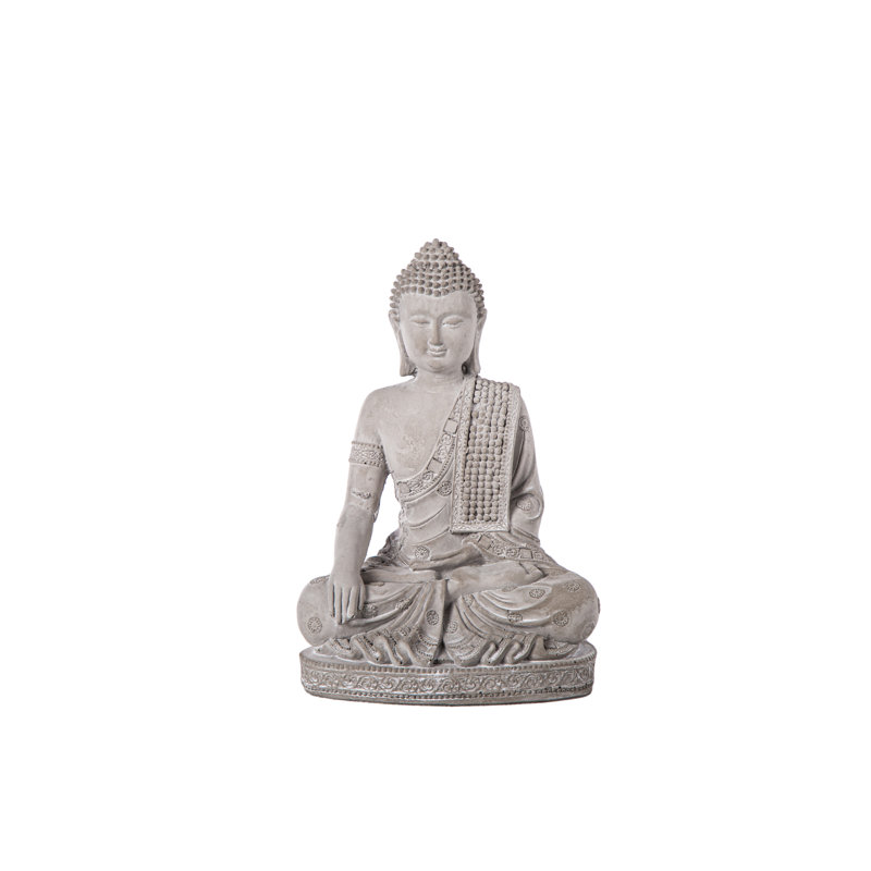 Figurine Bouddha méditant, gris