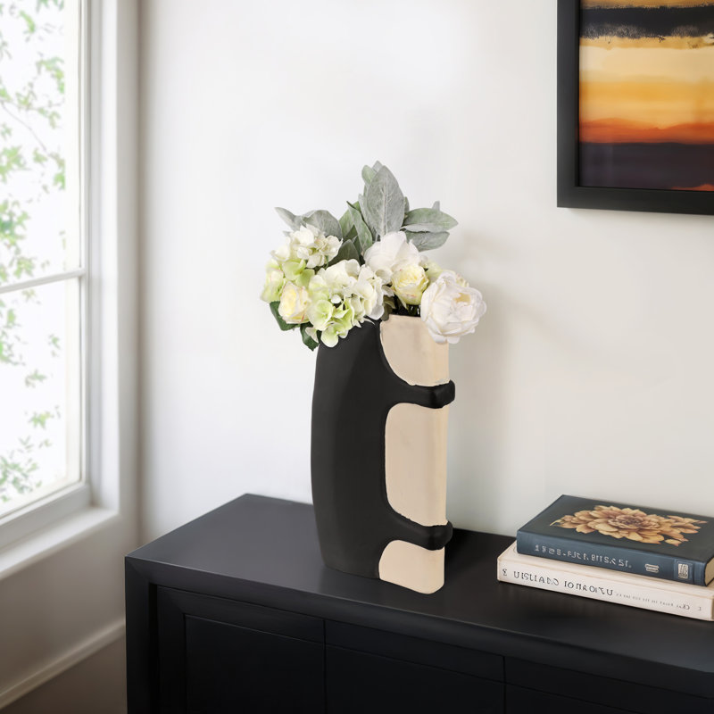 Ivy Bronx Concord Large Black Omix Vase, 18" H x 10" W x 5" D