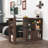62" Wide Folding Dining Table With Rotating Top, Counter Height Table With Side Storage Cabinet, Bar Table For Kitchen Island,Walnut