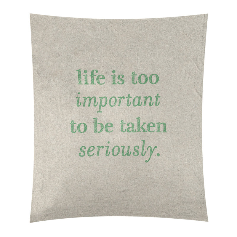 Tapisserie de levity et citation en polyester, H 104 po x l 88 po, Blanc / Vert