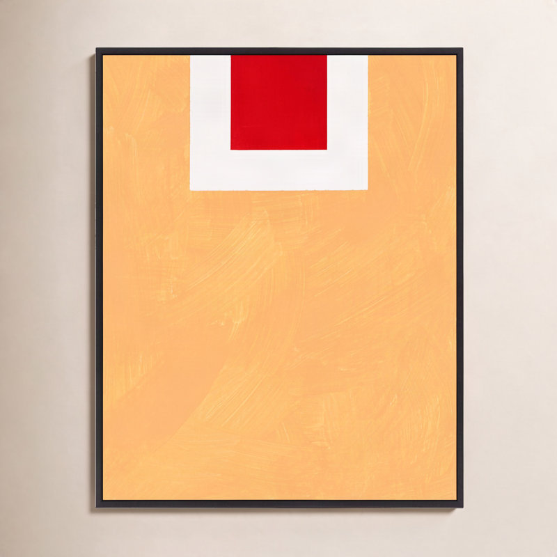 Square Sunrise Print by Robert Kamnatnik, Black Framed Canvas, 30" H x 24" W x 1.38" D