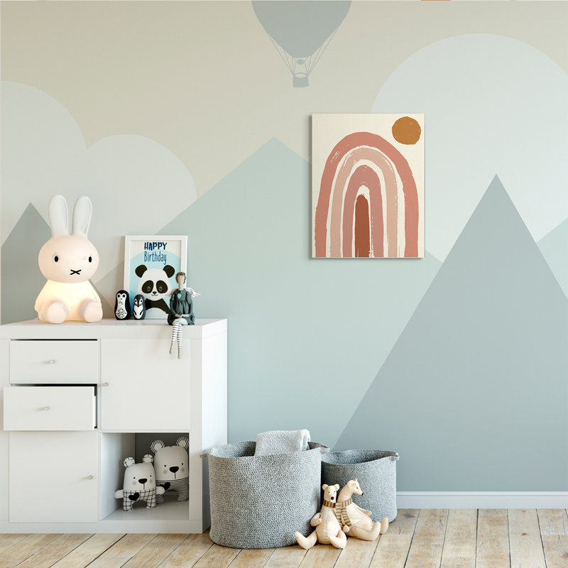 Désert soleil arc-en-ciel doux paysage beige, Toile tendue, H 20 po x l 16 po x P 1,5 po