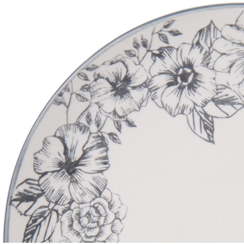 Pfaltzgraff Gabriela Blue 16-Piece Dinnerware Set, Service for 4, Grey