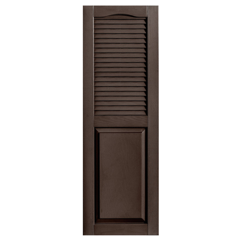 Combinaison droite à persiennes combinées, 60 po, 12 po, Brun