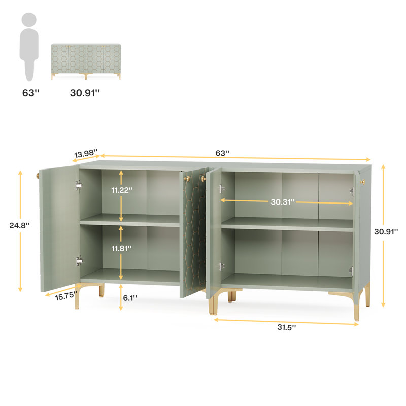 Doukala 63'' Sideboard, Light Green