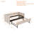 Upholstered Daybed with Trundle,USB Port ,Side Pockets, Modern V-grained backrest Design-1959751829