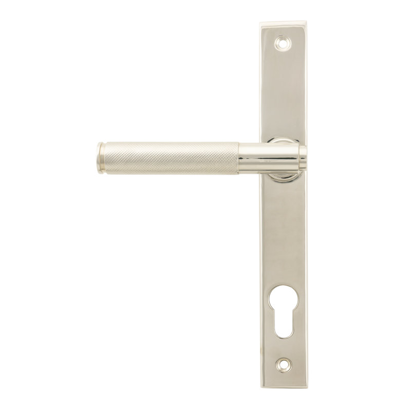 Brompton Keyed (Entry) Right Hand Door Handle, Polished Nickel, Left