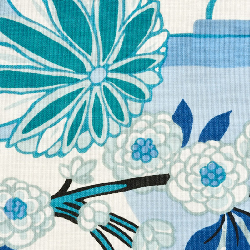 Chiang Mai Indoor/Outdoor Fabric, China Blue
