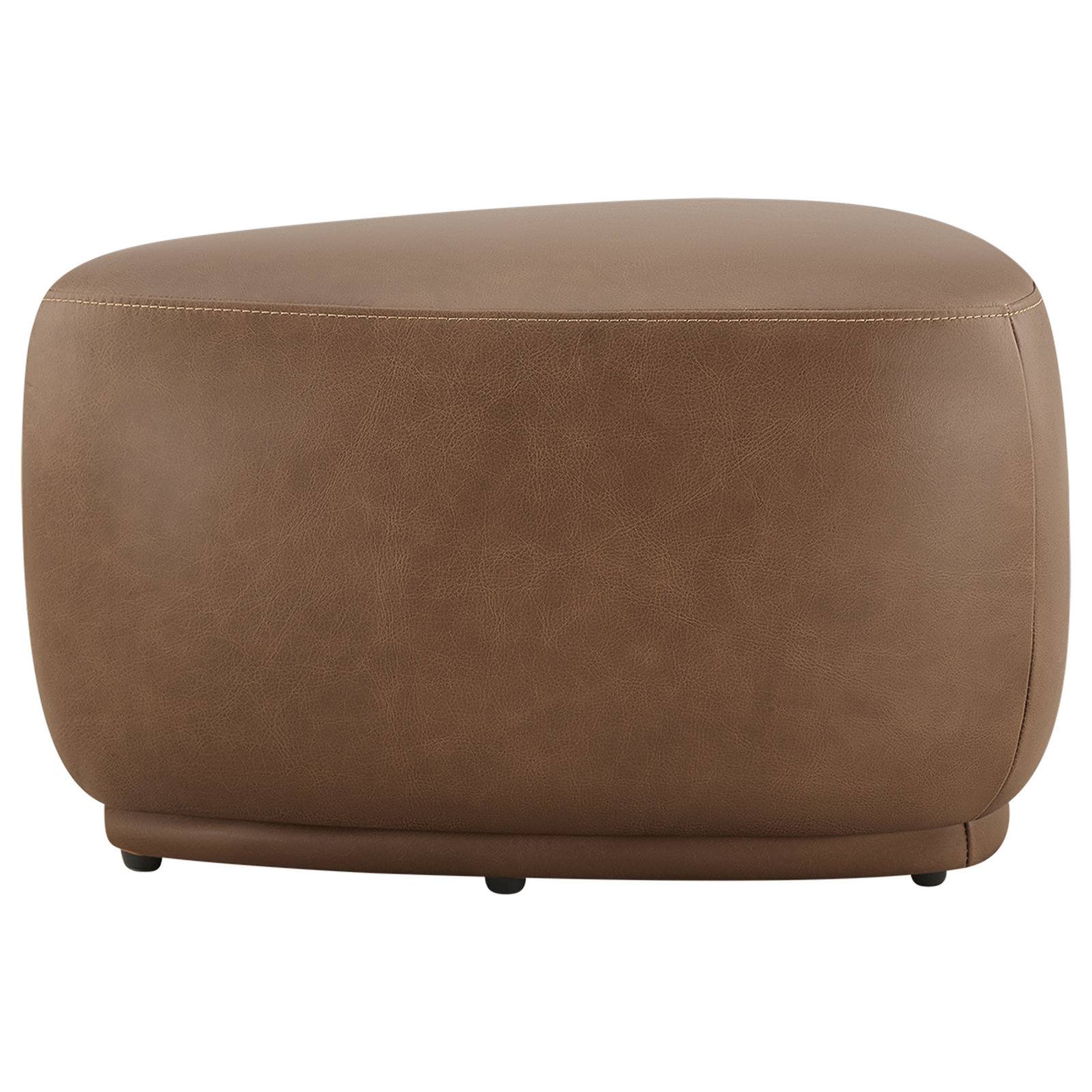 Adna 26" Genuine Leather Ottoman, Marseille Camel Top Grain Leather