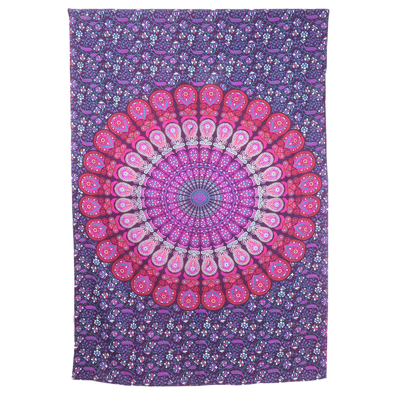 Tapisserie bohémienne en coton, Mauve