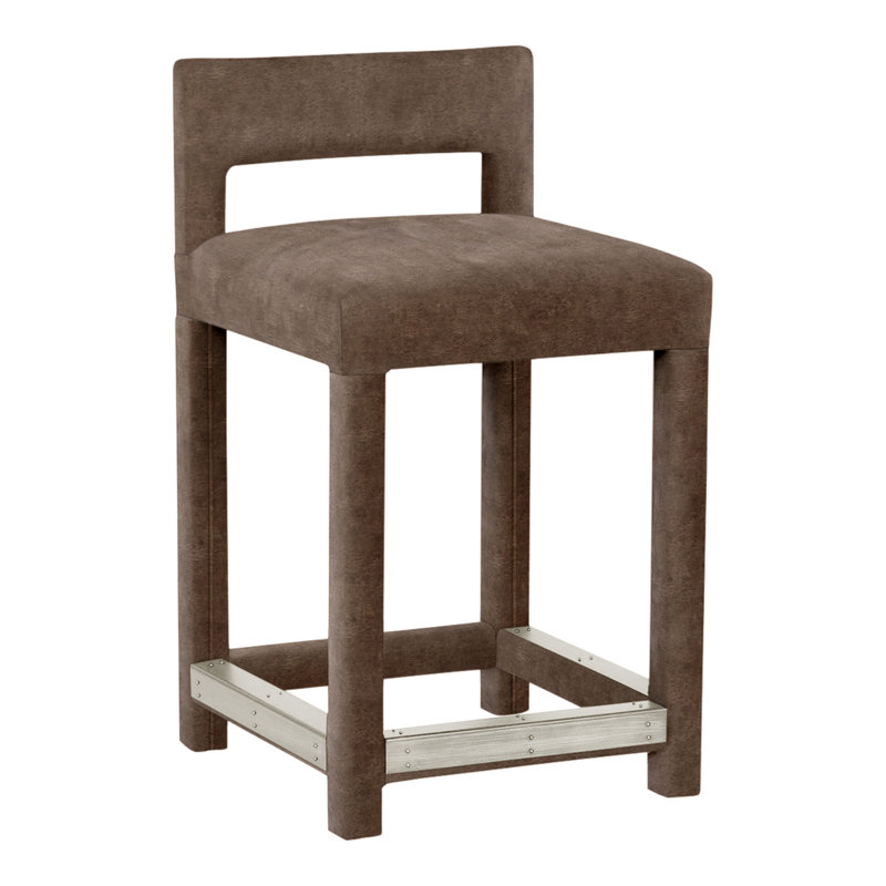 Utica By Thom Filicia Upholstered Counter Stool with Solid Wood Frame, Navajo, Terre Nadia