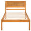 Base de lit plateforme simple avec tête de lit, support en lattes de bois massif, sans sommier, base en chêne