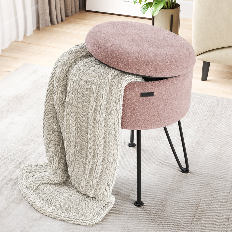 Table d'appoint moderne avec rangement, Noir, Boucle rose 