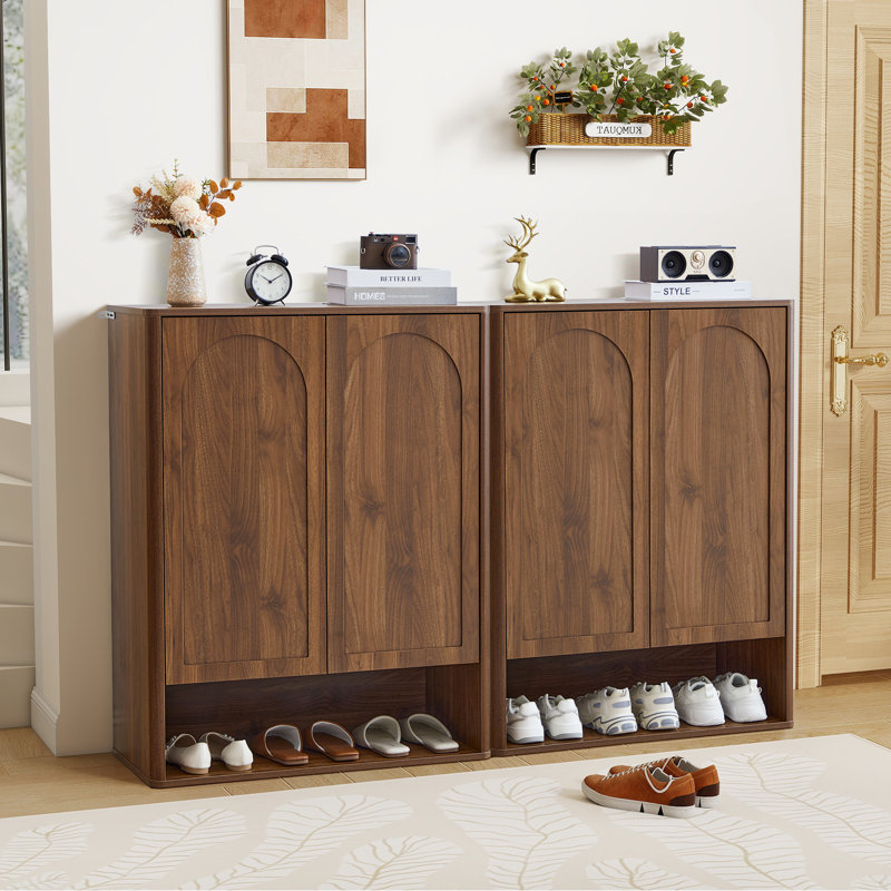 Armoire de rangement pour 15 paires de chaussures, Noyer