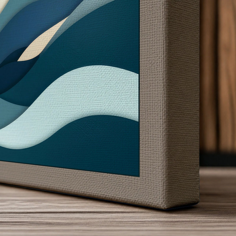 Whale in Motion Coastal - Wrapped Canvas, 24x16 - 61.0 x 40.6 cm, Taupe Border
