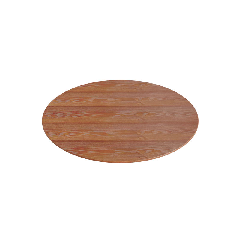 Plateau de table rond en bois massif, H 1,2 po x L 43,3 po x l 43,3 po, Brun, Rond