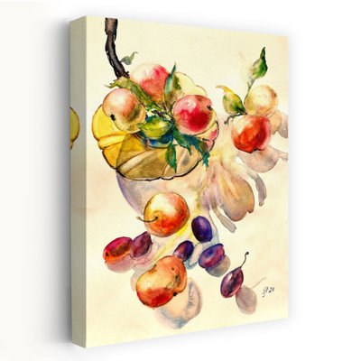 Abundant Fruit Still Life Colorful Vibrant Autumn Fruit Wall Art Print
