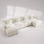 Canapé d'angle confortable en forme de U avec méridienne réversible, grand canapé d'angle modulaire en forme de U, deux poufs supplémentaires, chenille blanche-237795057