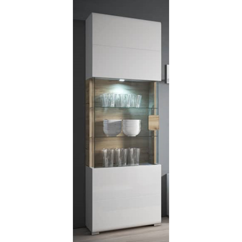 Harpersfield Display Cabinet, White/Oak