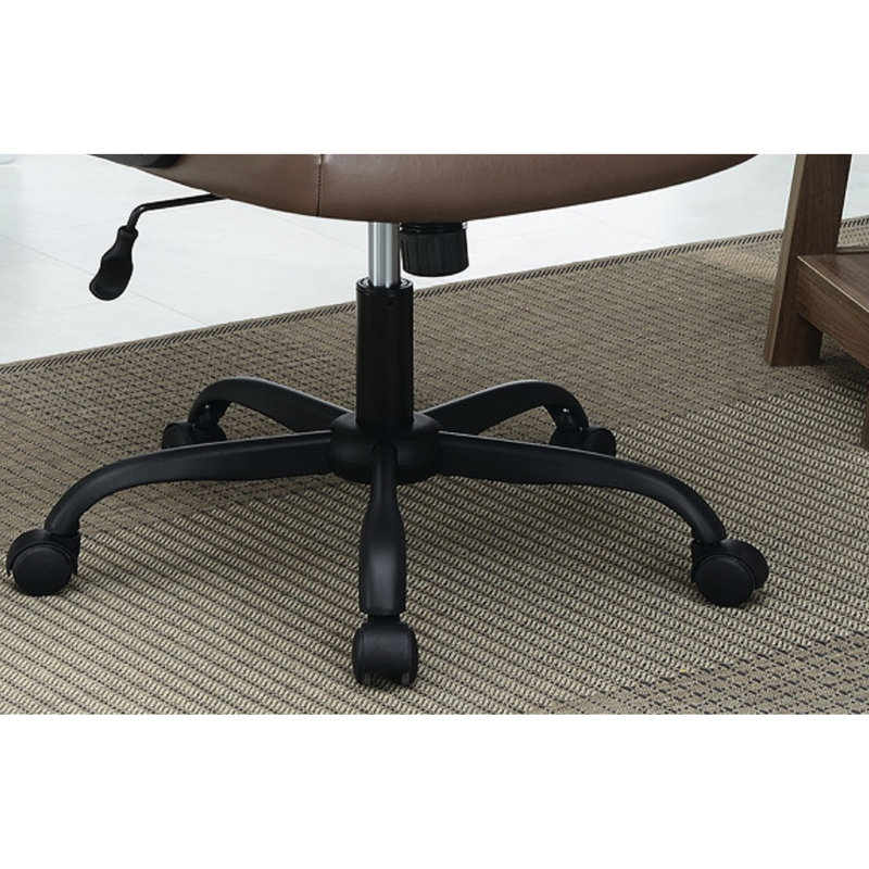 Siège de bureau brun rembourré, hauteur réglable, fauteuil rembourré confortable et relax en brun, hauteur du siège pour un espace de travail confortable