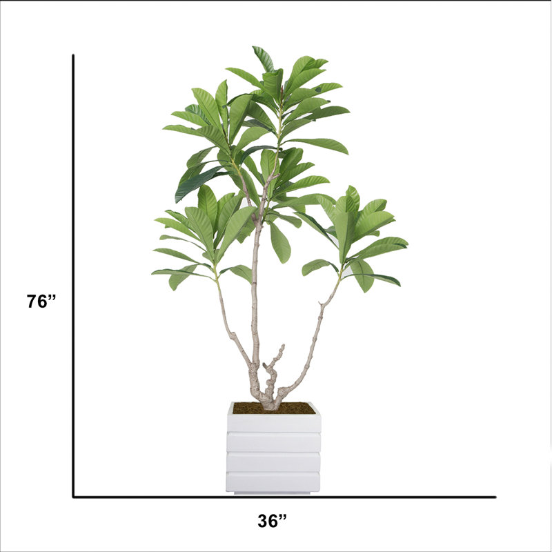 Bleuet artificiel en pot 76 po, Blanc