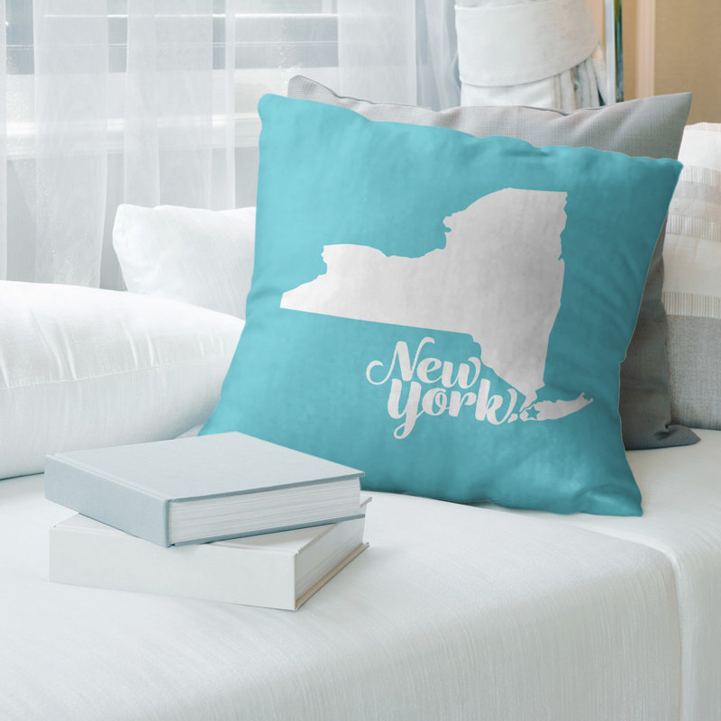 Leather/Suede Reversible Throw Pillow, 16" x 16", Teal