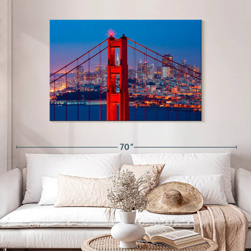 Lilie Glowing Golden Gate Bridge, 32" H x 48" W