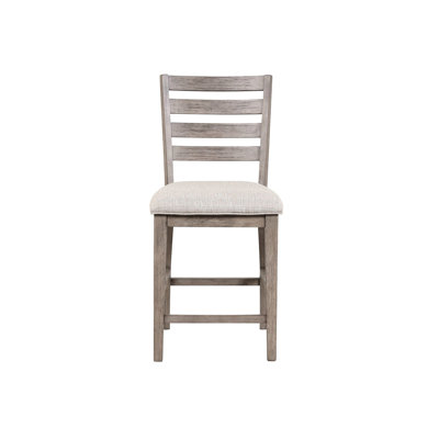 2 tabourets de bar avec sièges rembourrés à assise grise rustique envoûtante, d'unités