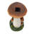 14" Reading Frog Mushroom Solar LED Statue